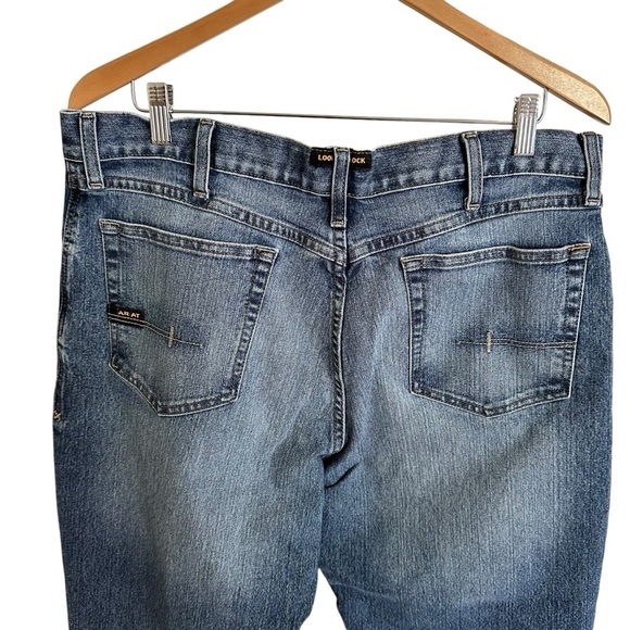 Ariat Mens 36 X 30 Rebar M3 Loose Straight Jeans Distressed Denim - Picture 3 of 9